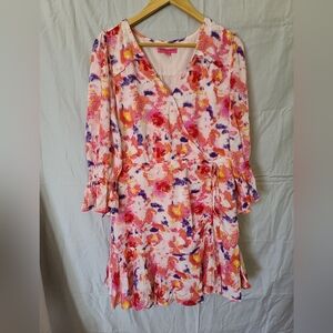 Betsey Johnson Pink Yarrow Floral Dress Size 12